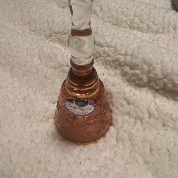 Vintage Ofnah Crystal Ruby red and gold bell. Made in Czechoslovak, collectible - Picture 2 of 3